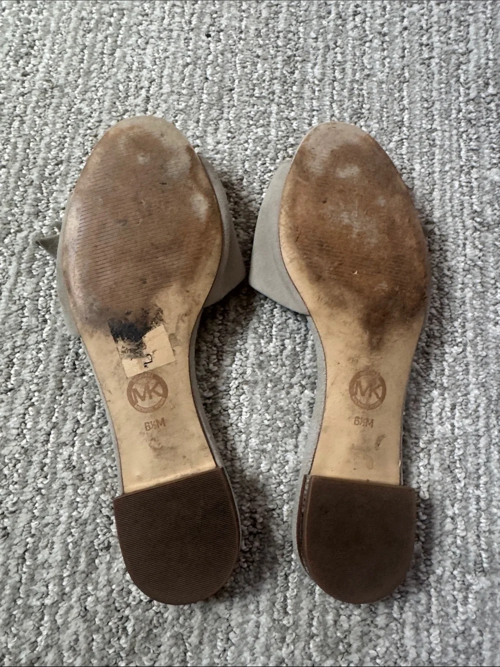 Michael Kors Taupe Knot Slide Sandals